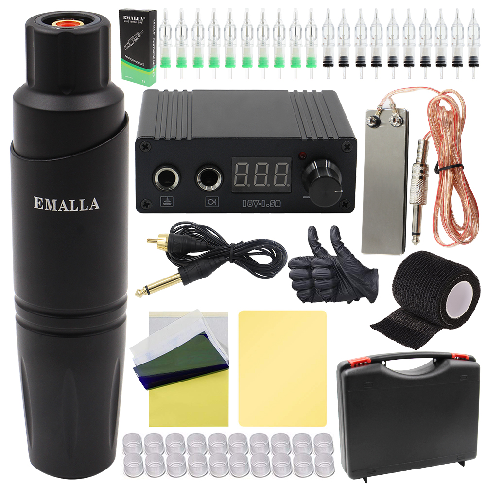 EMALLA PROFESSIONAL KIT - ROTARY TATTOO MACHINE PEN T2 BUNDLE