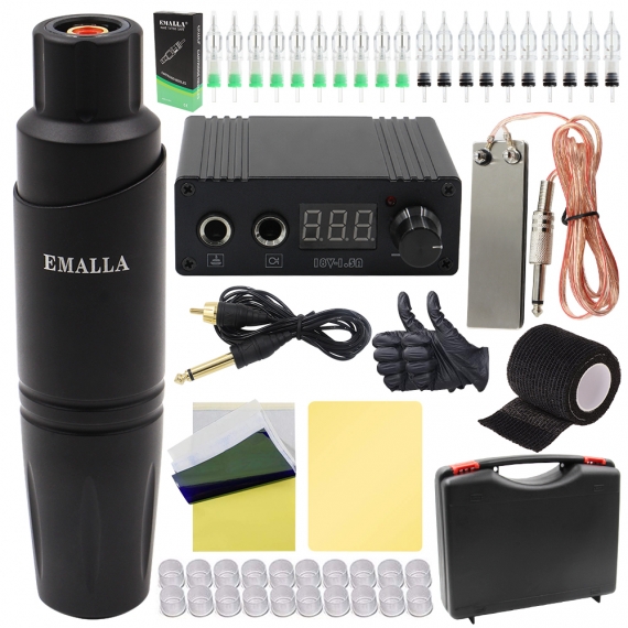 EMALLA PROFESSIONAL KIT - ROTARY TATTOO MACHINE PEN T2 BUNDLE