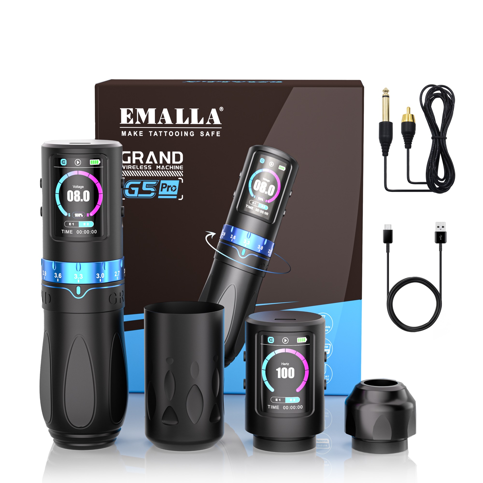 EMALLA GRAND G5 PRO Adjustable Strokes Wireless Pen Machine (Black)