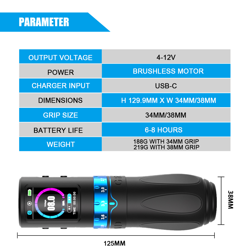 EMALLA GRAND G5 PRO Adjustable Strokes Wireless Pen Machine (Black)