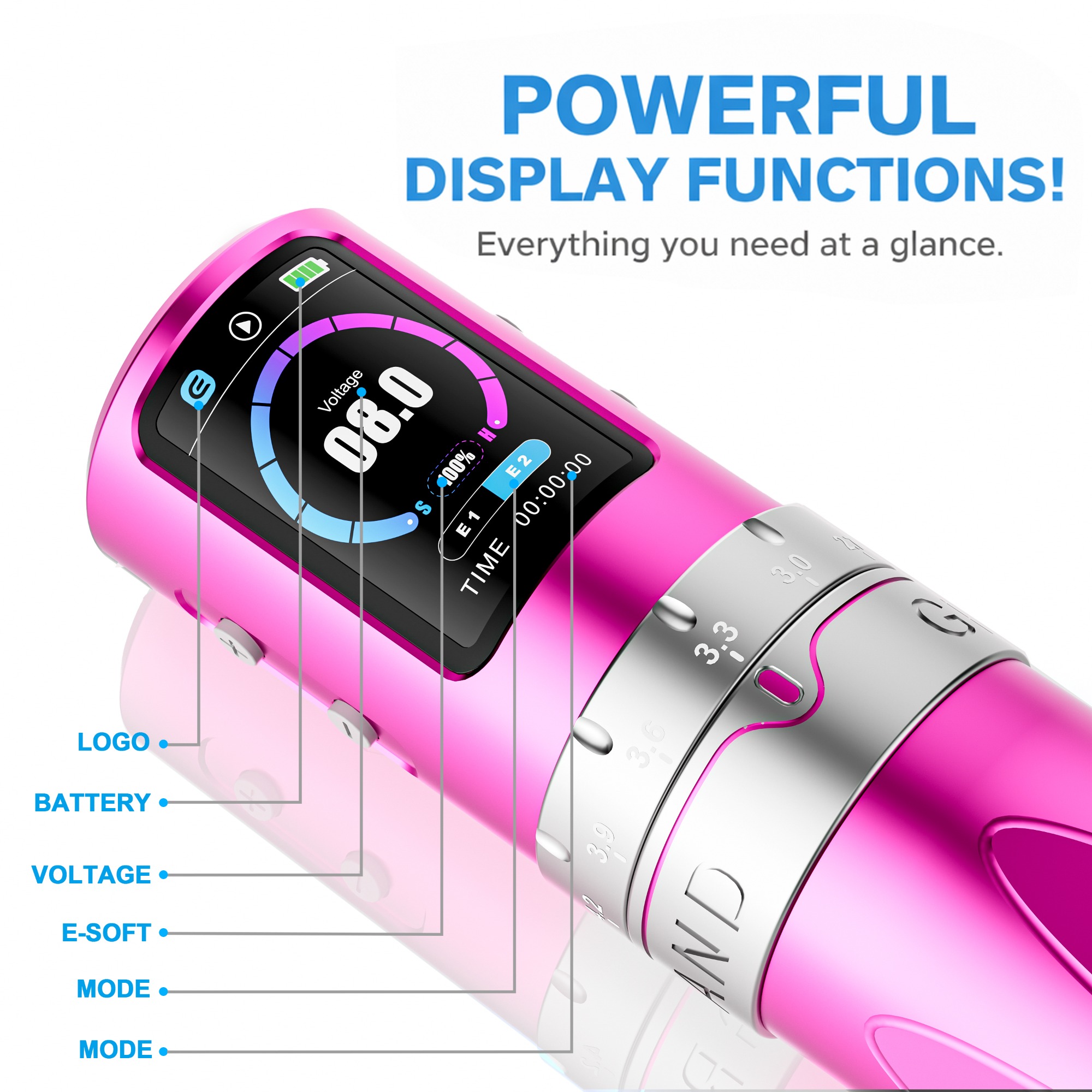 EMALLA GRAND G5 PRO Adjustable Strokes Wireless Pen Machine (Pink)